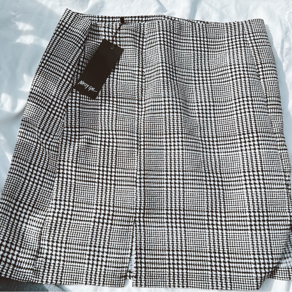 Nasty Gal Black and White Mini Pencil Skirt